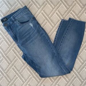 Kut from the Kloth Connie high rise ankle skinny distressed blue jeans size 8